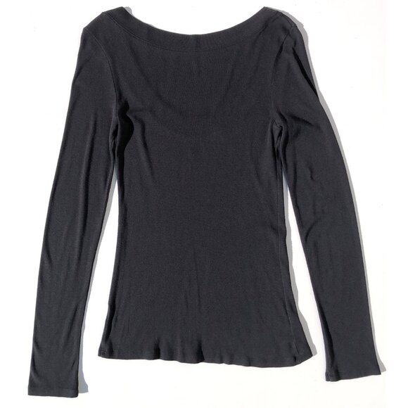 Old Navy Top Women Small Black Base Layer Capsule Causal Long Sleeve Scoop Neck - Picture 2 of 7
